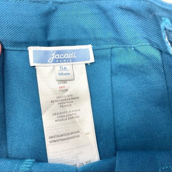 JACADI Paris Girls Pleated Blue Twill Skort Size 5 - Picture 4 of 6